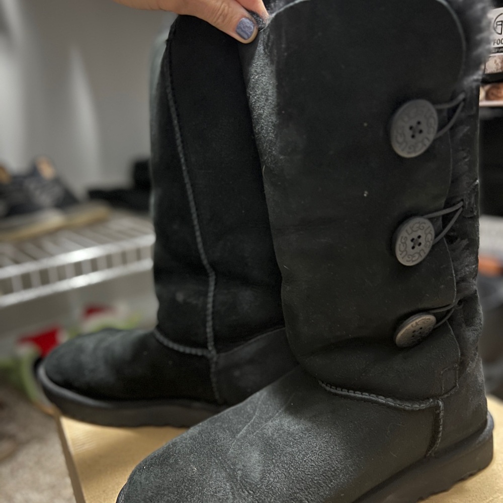 UGG Black Button Boots